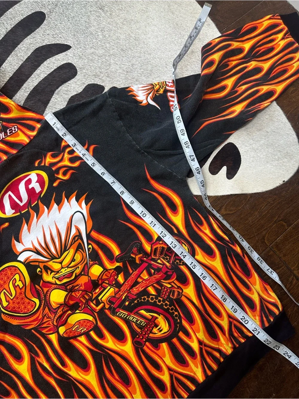 Vintage No Rules Flames BMX Hoodie Youth XL